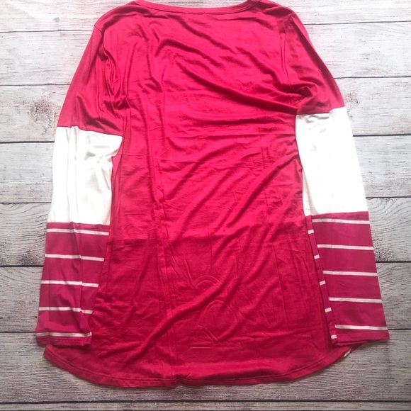 NWT Boutique Pink Stripe Pocket Top S M L - Picture 7 of 7